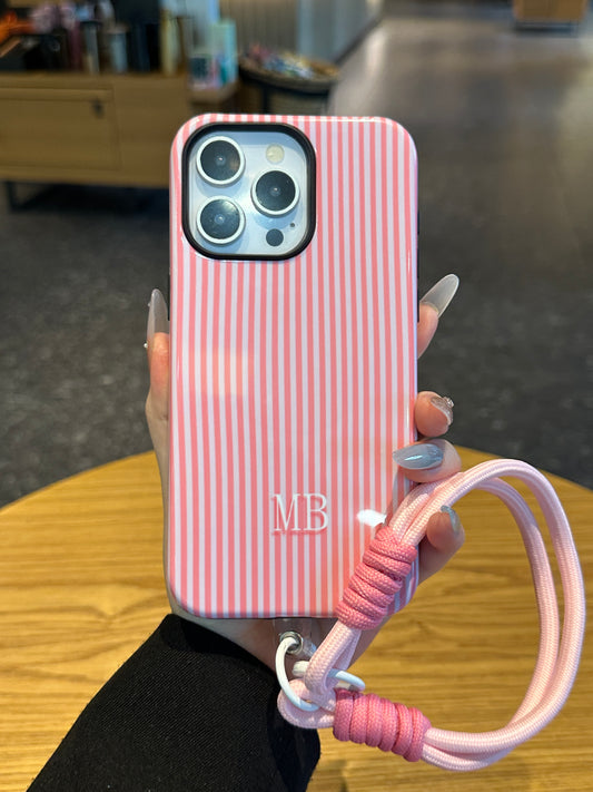 Your Name Initial Series: Fashionable Striped Personalized Phone Case