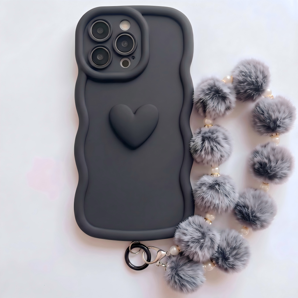 Yours Truly: Trendy Wavy Heart Custom Phone Case with Script Signature