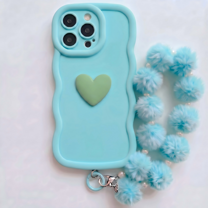 Yours Truly: Trendy Wavy Heart Custom Phone Case with Script Signature