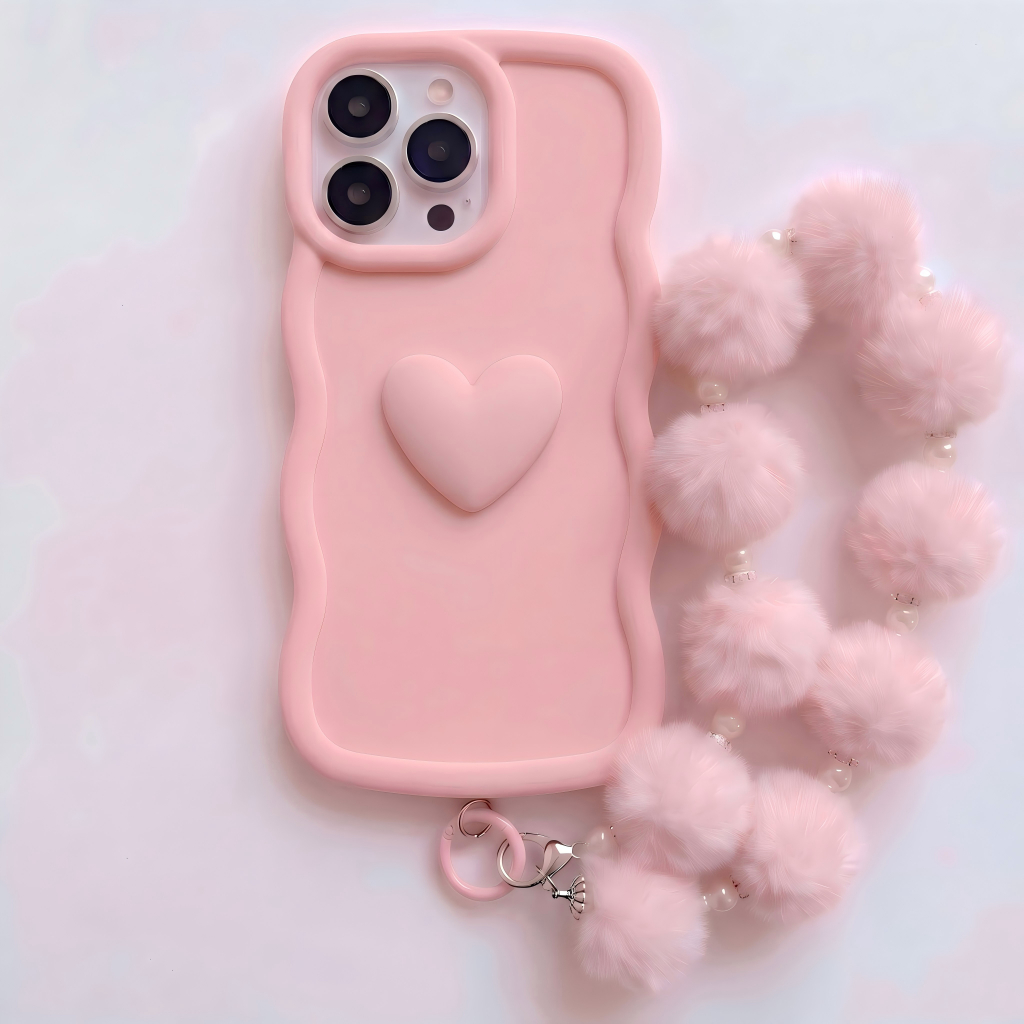 Yours Truly: Trendy Wavy Heart Custom Phone Case with Script Signature