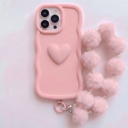 Yours Truly: Trendy Wavy Heart Custom Phone Case with Script Signature