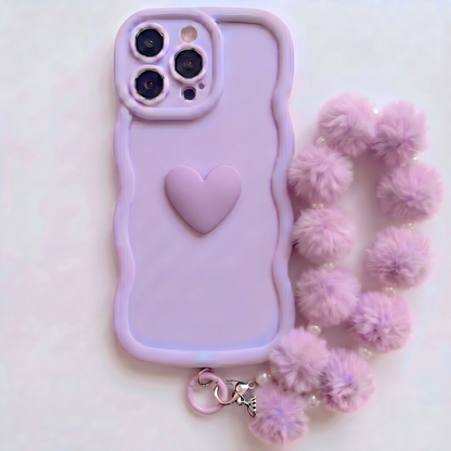 Yours Truly: Trendy Wavy Heart Custom Phone Case with Script Signature