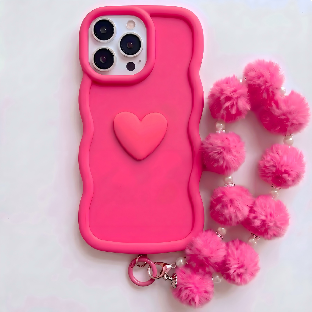 Yours Truly: Trendy Wavy Heart Custom Phone Case with Script Signature