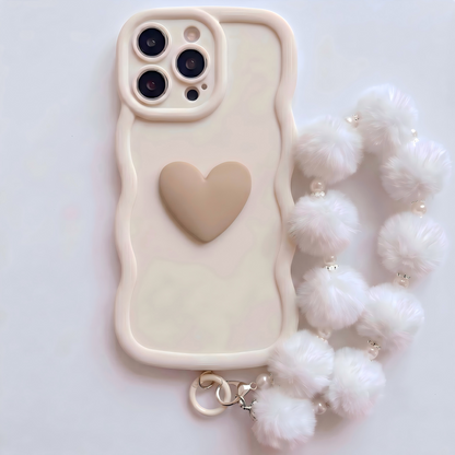 Yours Truly: Trendy Wavy Heart Custom Phone Case with Script Signature