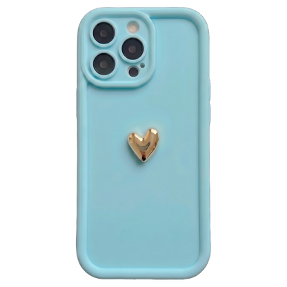Your Name Signature Series: Fashionable 3D Golden Heart Personalized Phone Case