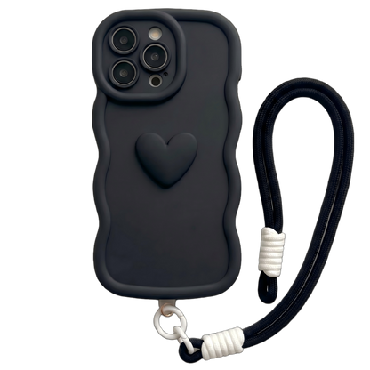 Yours Truly: Trendy Wavy Heart Custom Phone Case with Script Signature
