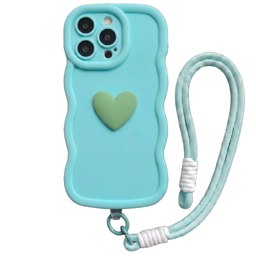 Yours Truly: Trendy Wavy Heart Custom Phone Case with Script Signature
