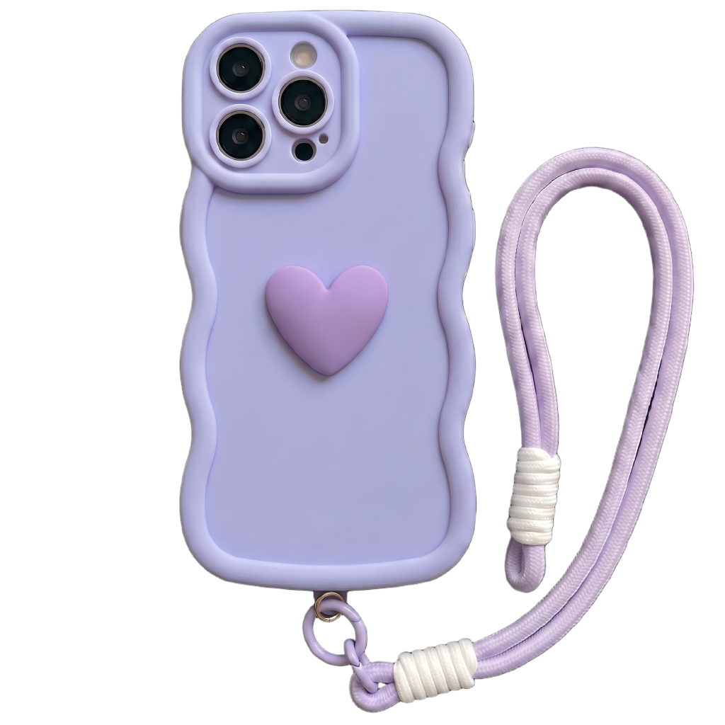 Yours Truly: Trendy Wavy Heart Custom Phone Case with Script Signature
