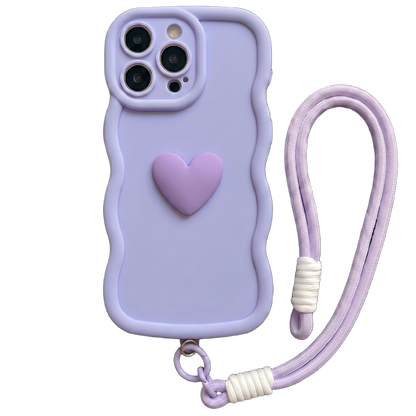 Yours Truly: Trendy Wavy Heart Custom Phone Case with Script Signature
