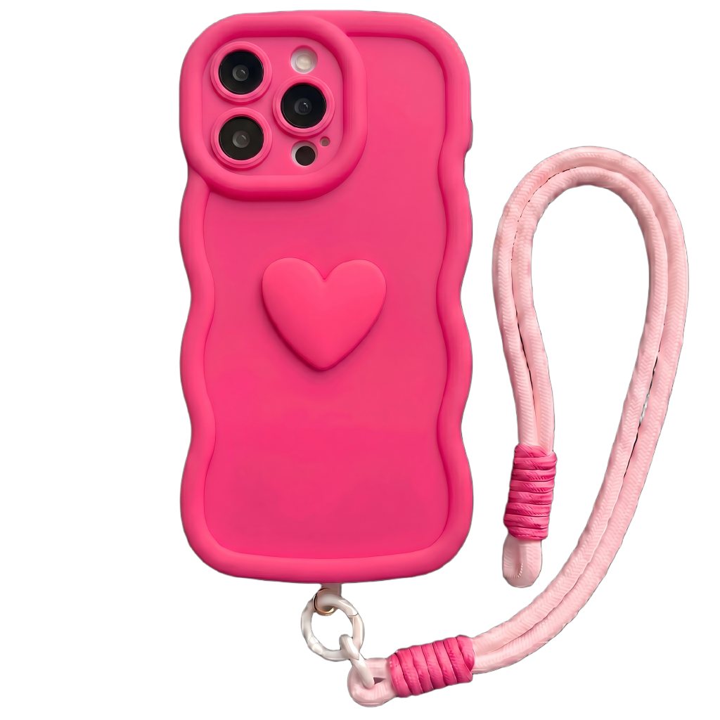 Yours Truly: Trendy Wavy Heart Custom Phone Case with Script Signature