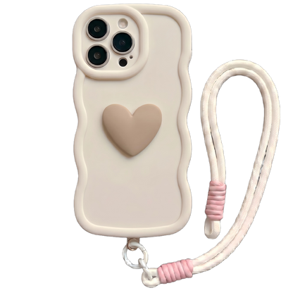 Yours Truly: Trendy Wavy Heart Custom Phone Case with Script Signature