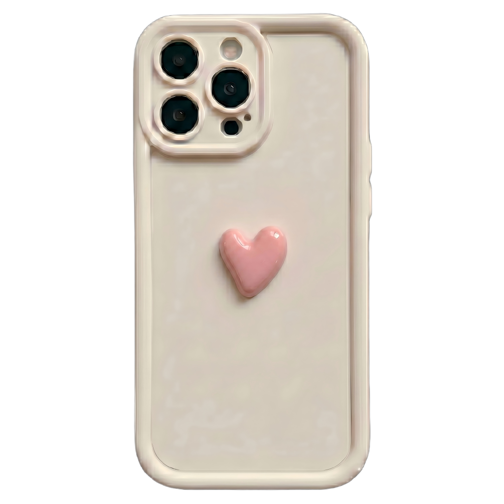 Your Name Signature Series: Fashionable 3D Cute Heart Personalized Phone Case