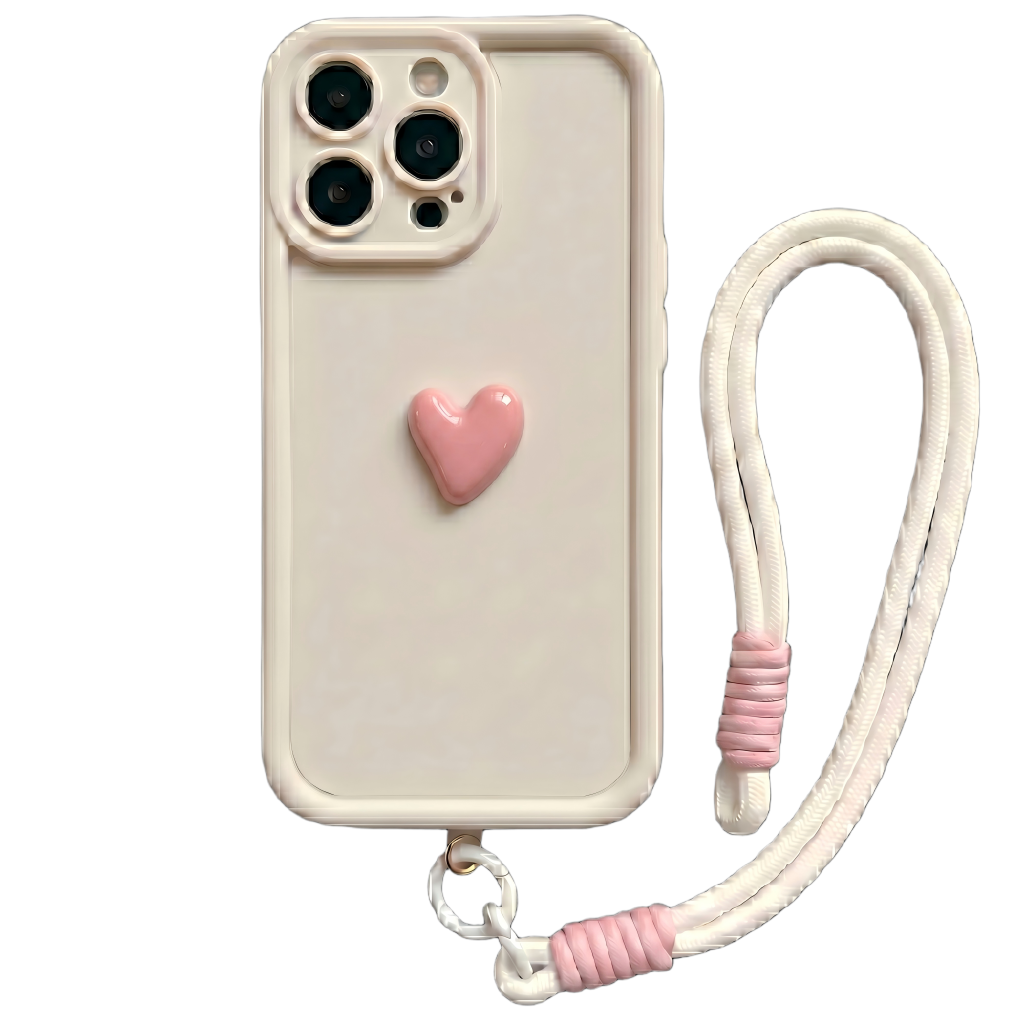 Your Name Signature Series: Fashionable 3D Cute Heart Personalized Phone Case