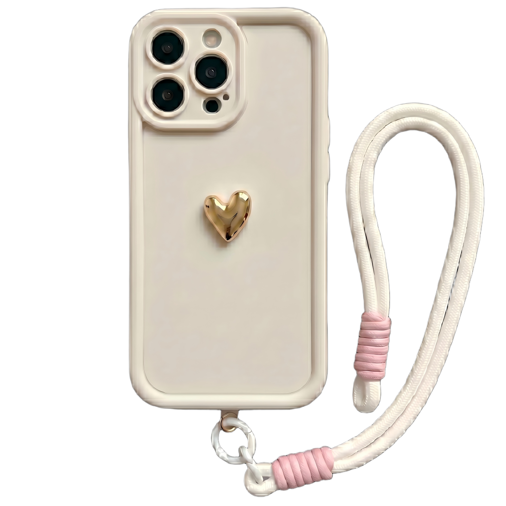 Your Name Signature Series: Fashionable 3D Cute Heart Personalized Phone Case