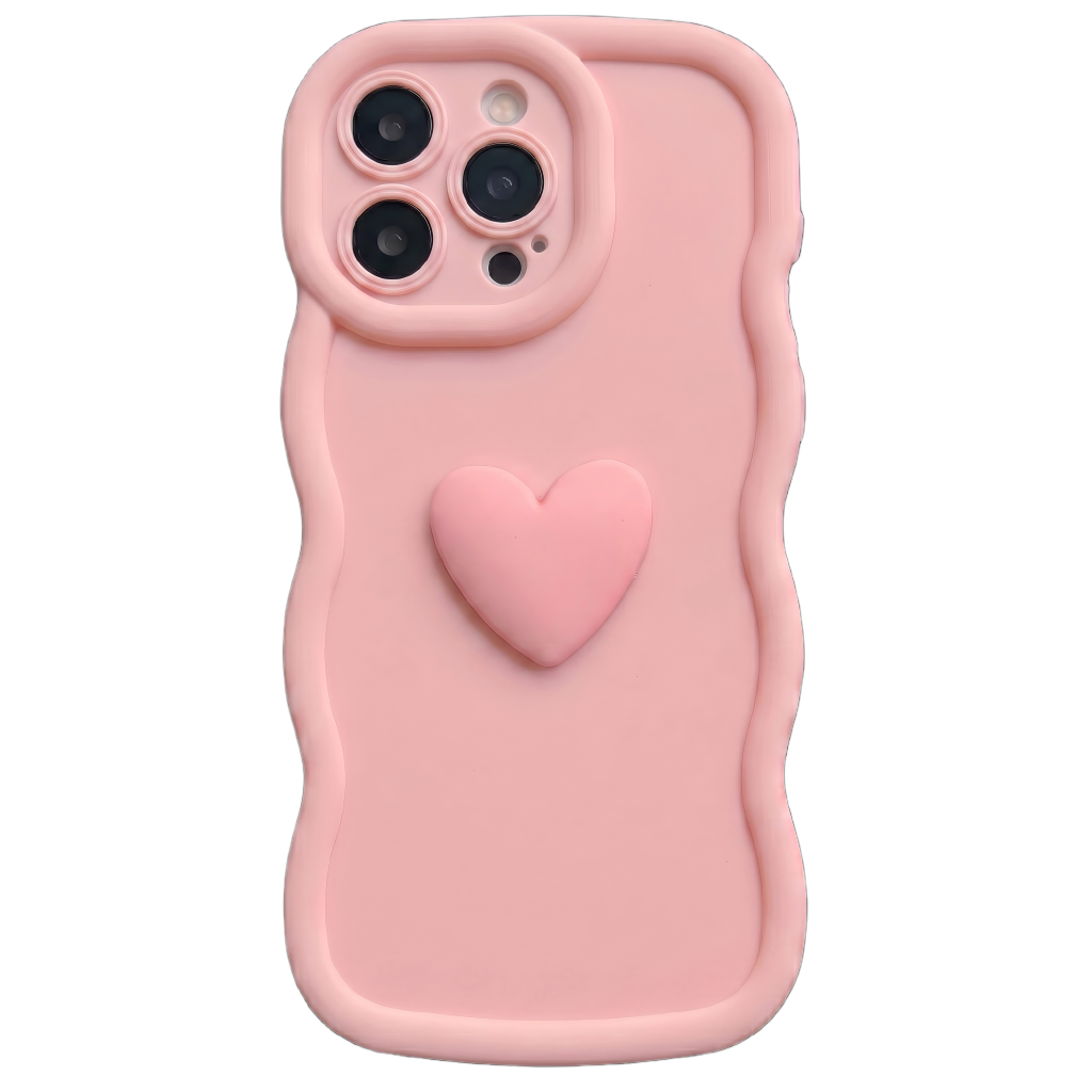 Yours Truly: Trendy Wavy Heart Custom Phone Case with Script Signature