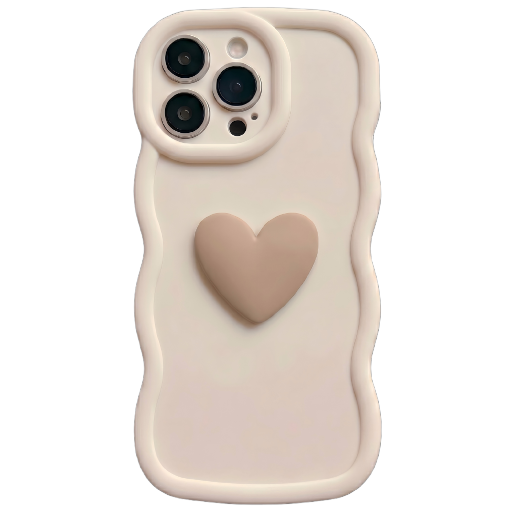 Yours Truly: Trendy Wavy Heart Custom Phone Case with Script Signature