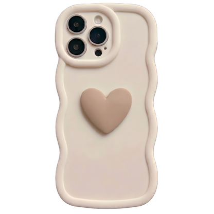 Yours Truly: Trendy Wavy Heart Custom Phone Case with Script Signature
