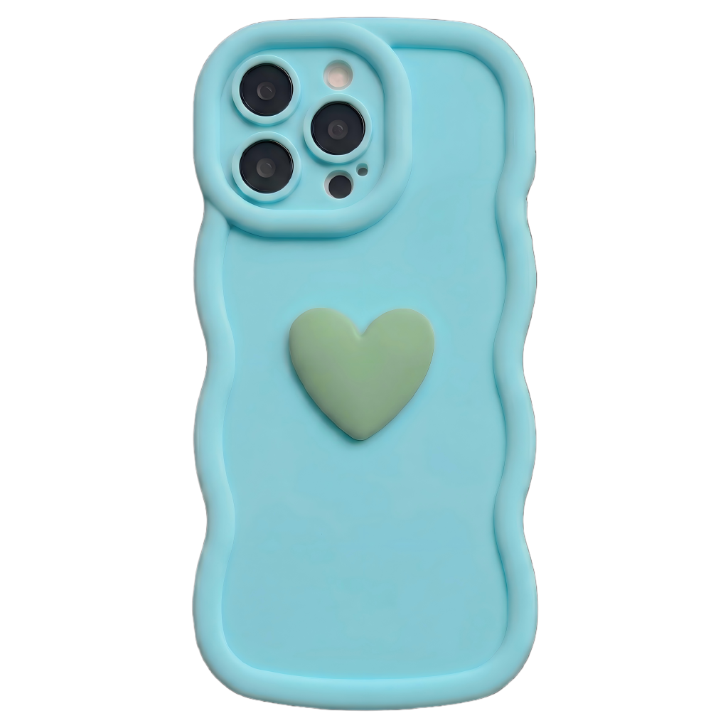 Yours Truly: Trendy Wavy Heart Custom Phone Case with Script Signature
