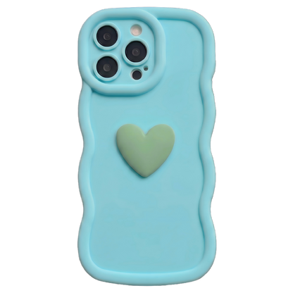 Yours Truly: Trendy Wavy Heart Custom Phone Case with Script Signature