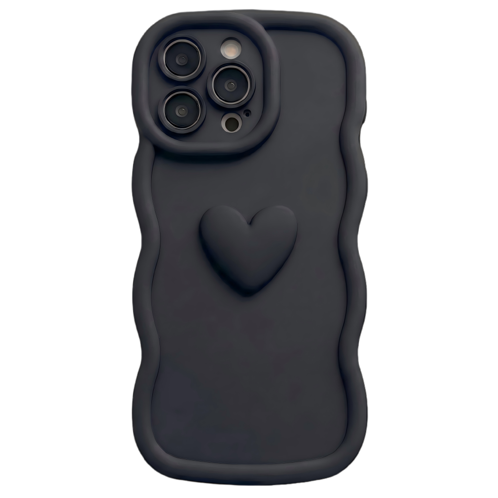 Yours Truly: Trendy Wavy Heart Custom Phone Case with Script Signature