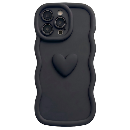 Yours Truly: Trendy Wavy Heart Custom Phone Case with Script Signature