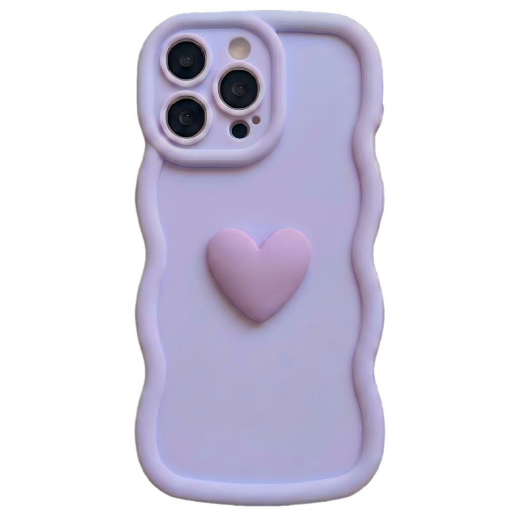 Yours Truly: Trendy Wavy Heart Custom Phone Case with Script Signature