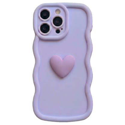 Yours Truly: Trendy Wavy Heart Custom Phone Case with Script Signature