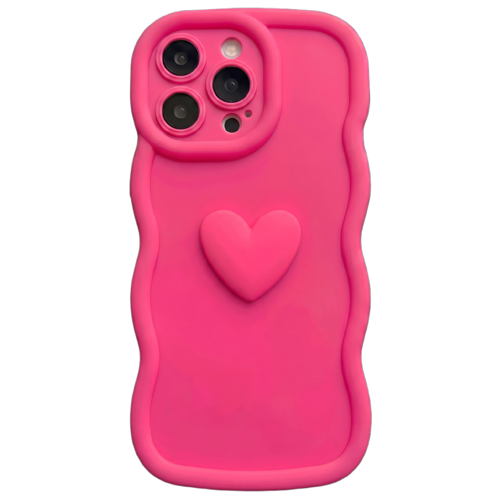 Yours Truly: Trendy Wavy Heart Custom Phone Case with Script Signature