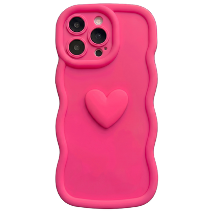 Yours Truly: Trendy Wavy Heart Custom Phone Case with Script Signature
