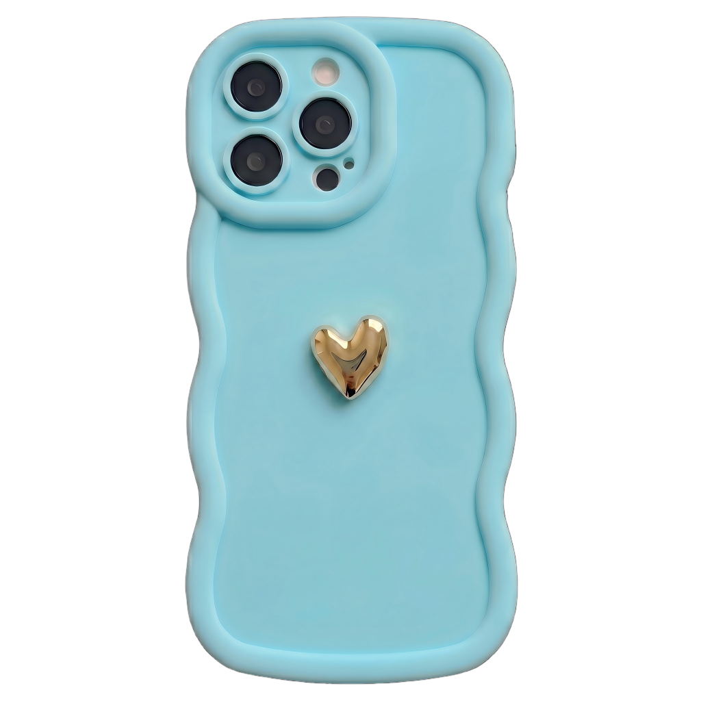 Your Name Signature Series: Fashionable 3D Golden Heart Personalized Phone Case