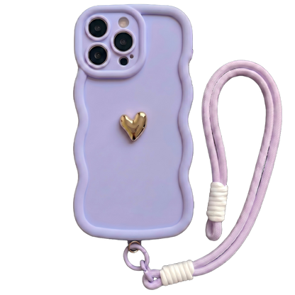 Your Name Signature Series: Fashionable 3D Golden Heart Personalized Phone Case