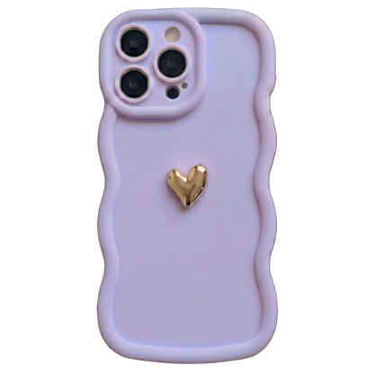 Your Name Signature Series: Fashionable 3D Golden Heart Personalized Phone Case