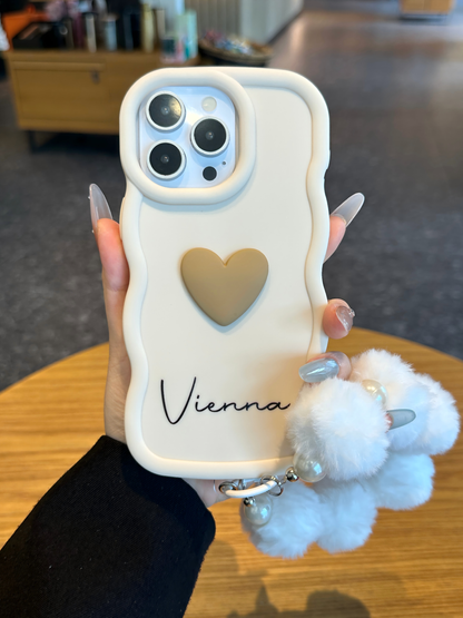 Your Name Signature Series: Fashionable Cute 3D Heart Personalized Name Phone Case