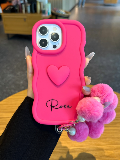 Your Name Signature Series: Fashionable Cute 3D Heart Personalized Name Phone Case