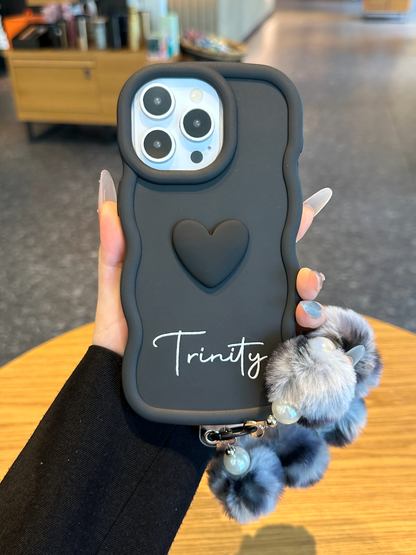 Your Name Signature Series: Fashionable Cute 3D Heart Personalized Name Phone Case