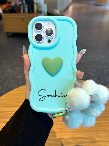 Your Name Signature Series: Fashionable Cute 3D Heart Personalized Name Phone Case