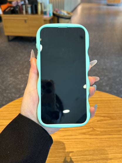 Yours Truly: Trendy Wavy Heart Custom Phone Case with Script Signature