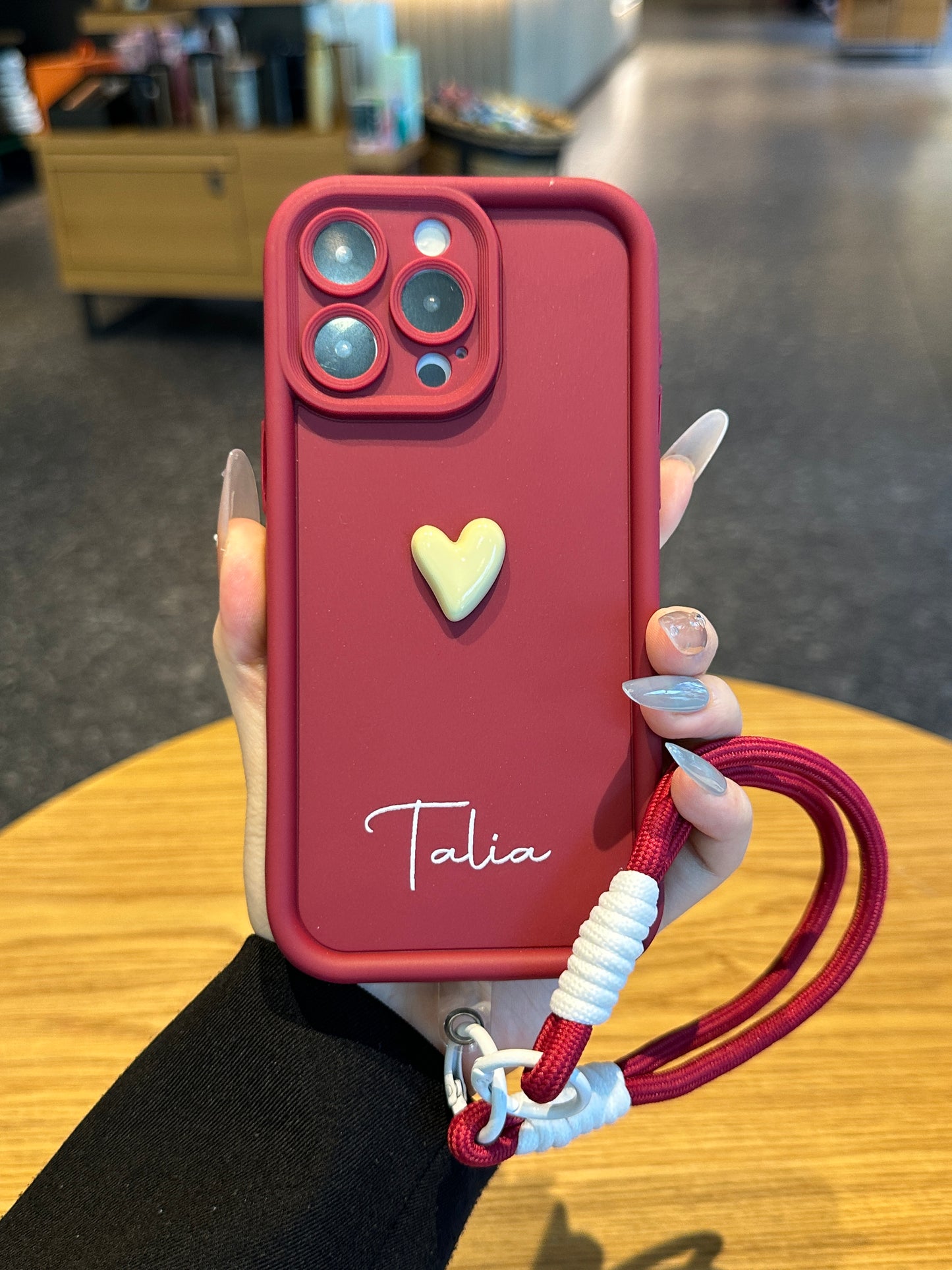 Your Name Signature Series: Fashionable 3D Cute Heart Personalized Phone Case
