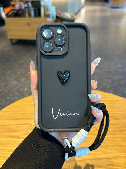 Your Name Signature Series: Fashionable 3D Cute Heart Personalized Phone Case