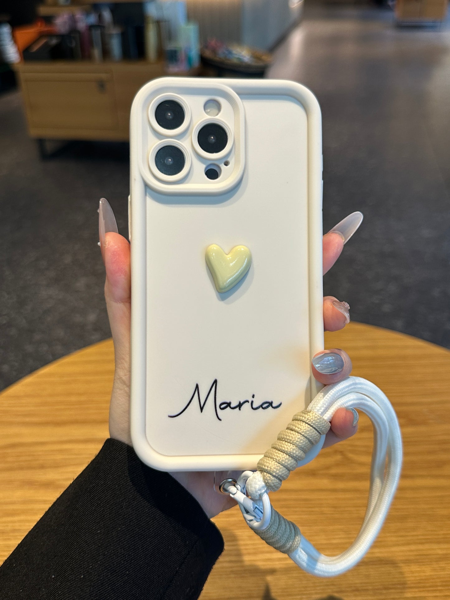 Your Name Signature Series: Fashionable 3D Cute Heart Personalized Phone Case