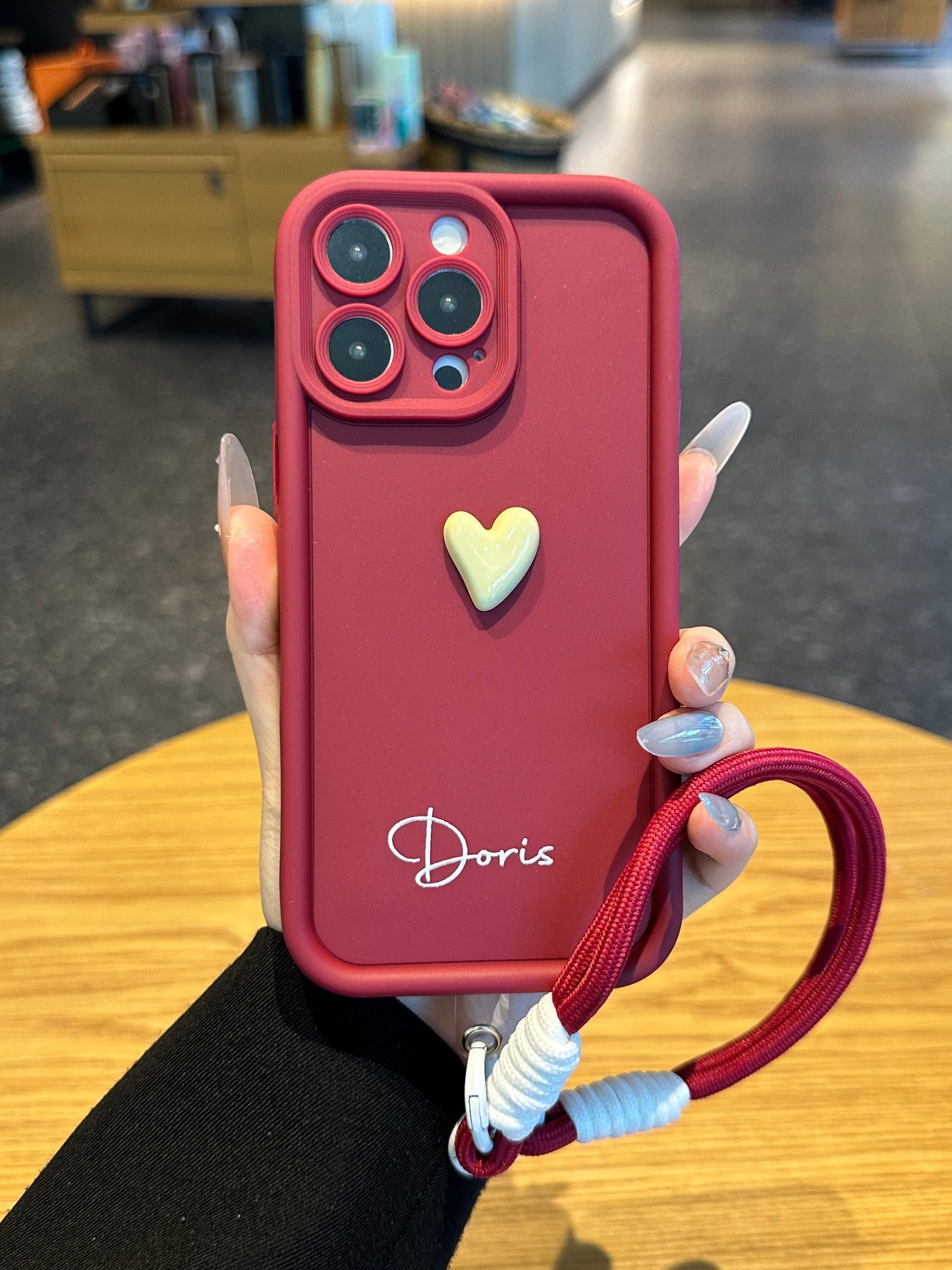 Your Name Signature Series: Fashionable 3D Cute Heart Personalized Phone Case