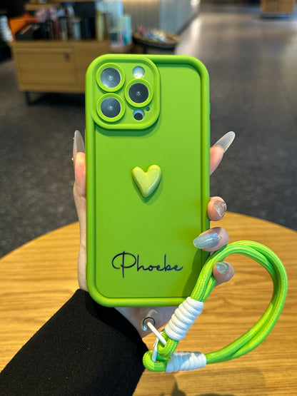 Your Name Signature Series: Fashionable 3D Cute Heart Personalized Phone Case