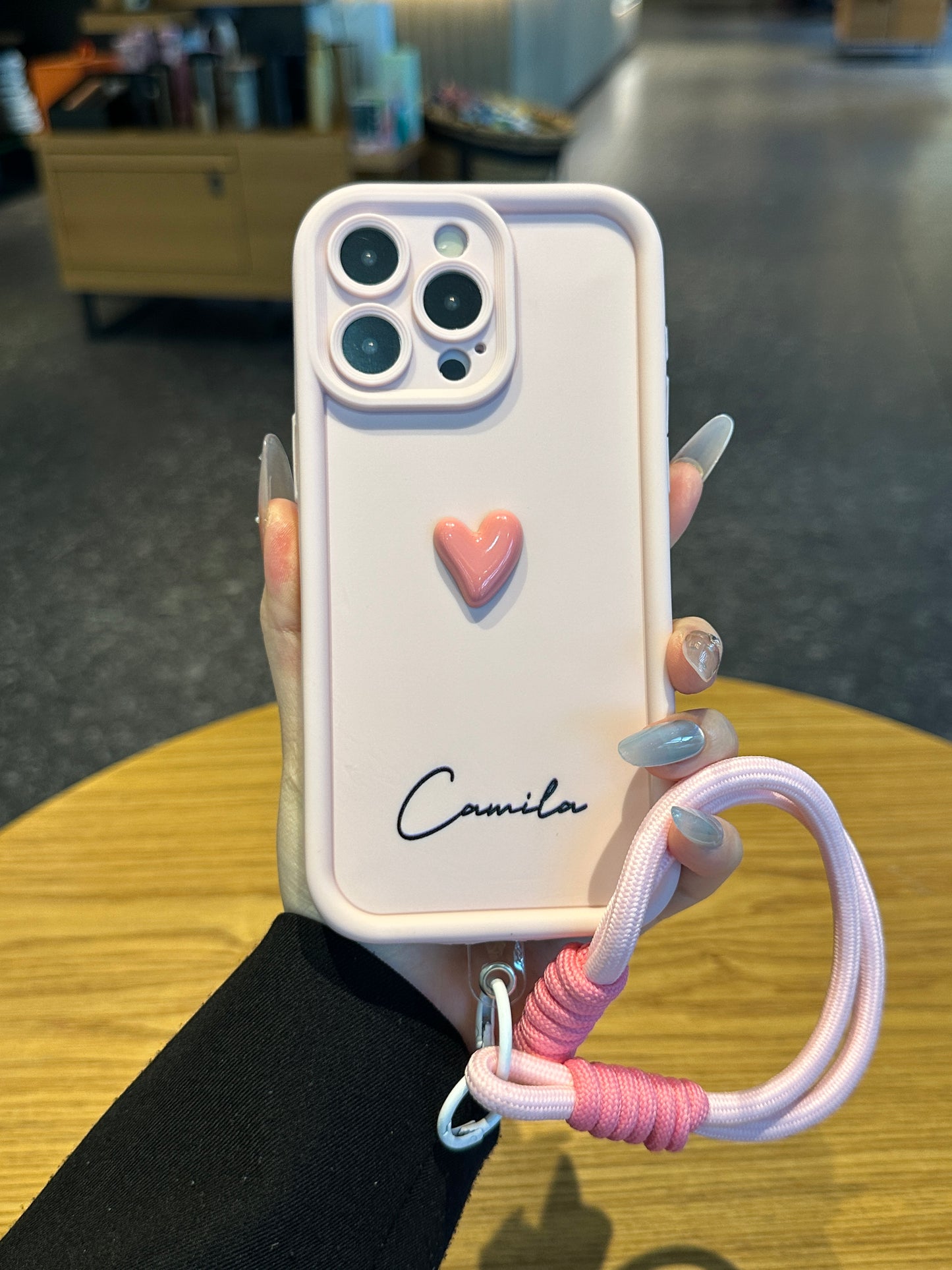 Your Name Signature Series: Fashionable 3D Cute Heart Personalized Phone Case