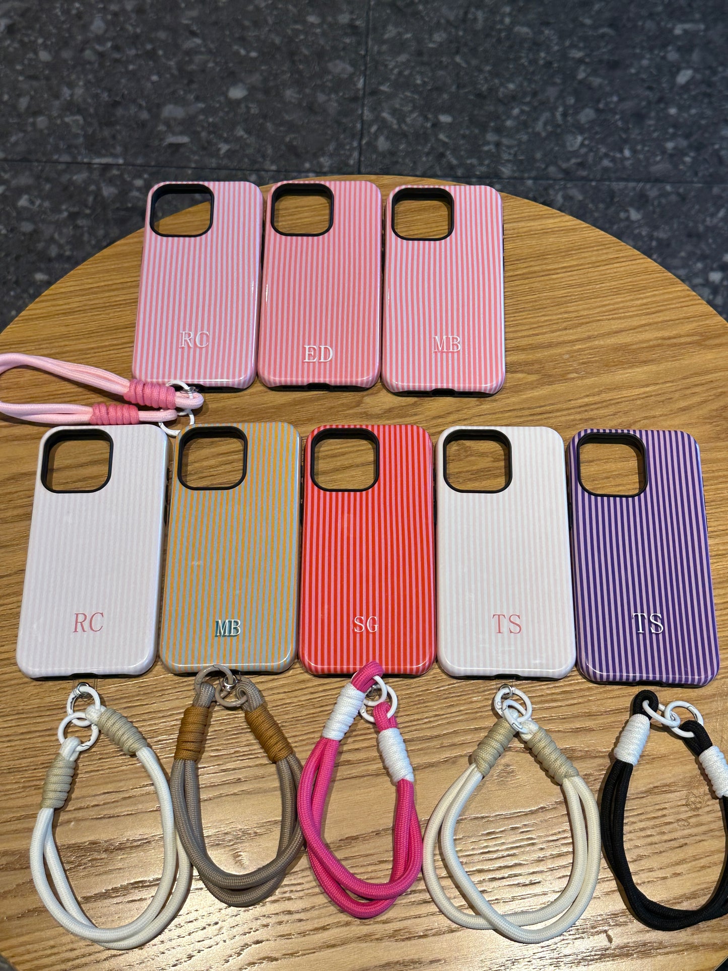 Your Name Initial Series: Fashionable Striped Personalized Phone Case