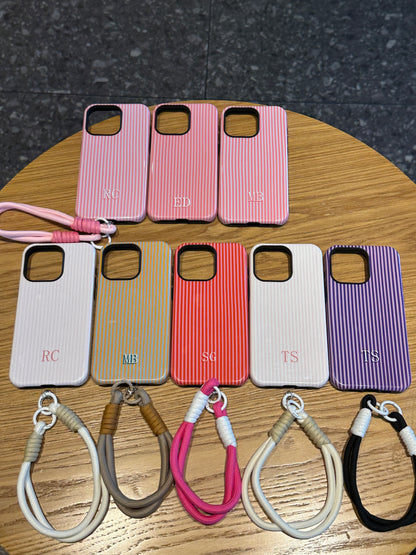 Your Name Initial Series: Fashionable Striped Personalized Phone Case