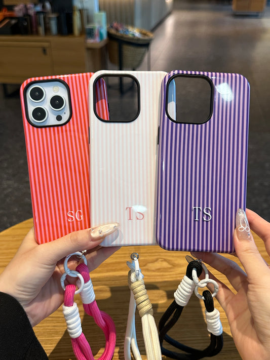 Your Name Initial Series: Fashionable Striped Personalized Phone Case