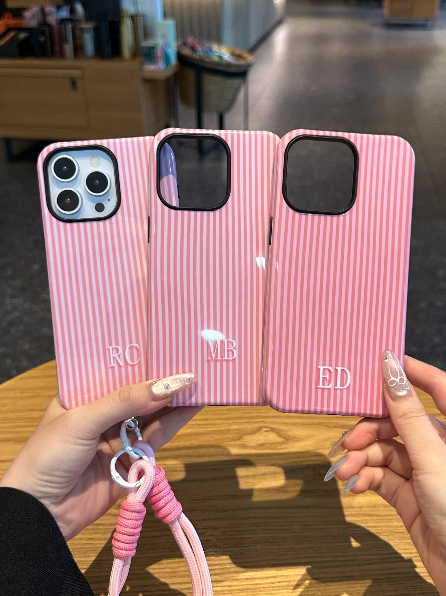 Your Name Initial Series: Fashionable Striped Personalized Phone Case
