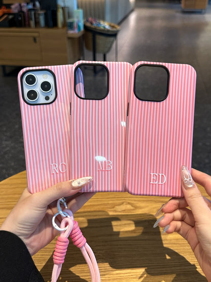 Your Name Initial Series: Fashionable Striped Personalized Phone Case