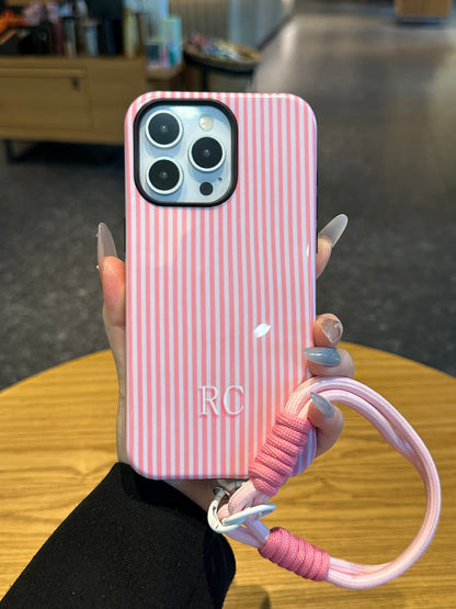 Your Name Initial Series: Fashionable Striped Personalized Phone Case