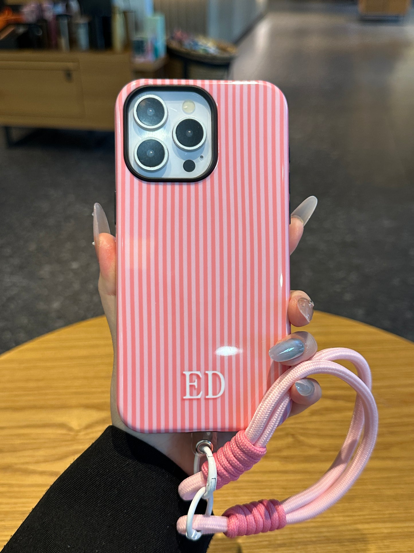 Your Name Initial Series: Fashionable Striped Personalized Phone Case